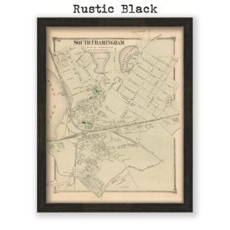 South Framingham Village, Massachusetts Antique Map Reproduction