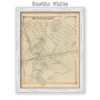 South Framingham Village, Massachusetts Antique Map Reproduction