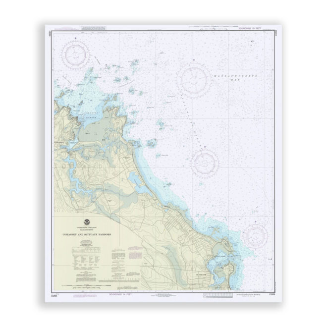 Cohasset and Scituate Harbors, Massachusetts Nautical Chart Reproduction