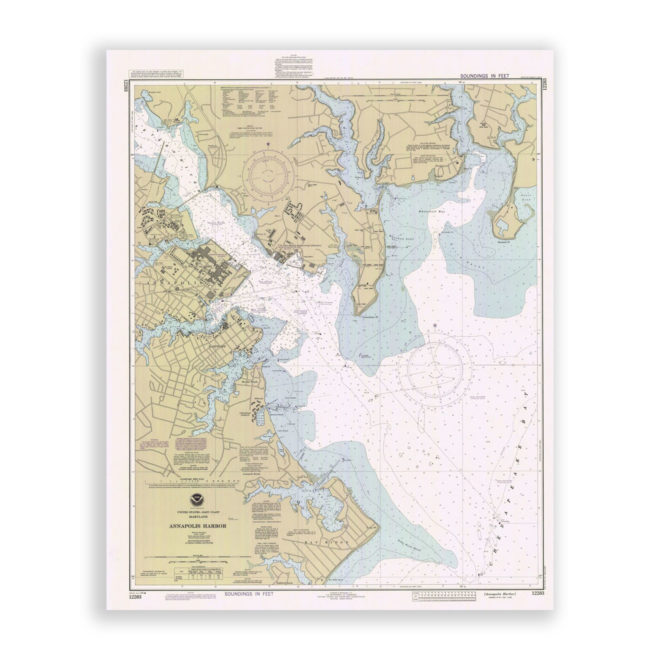 Annapolis Harbor, Maryland Nautical Chart Reproduction