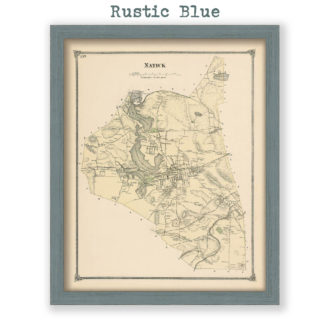 Natick, Massachusetts Antique Map Reproduction