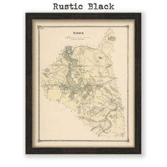 Natick, Massachusetts Antique Map Reproduction