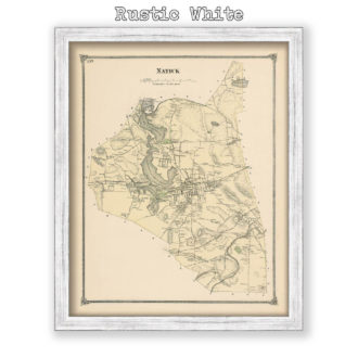 Natick, Massachusetts Antique Map Reproduction