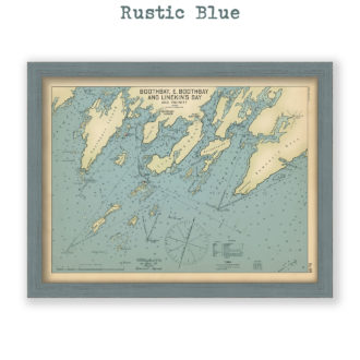 Booth Bay, Maine Antoque Nautical Chart Reproduction