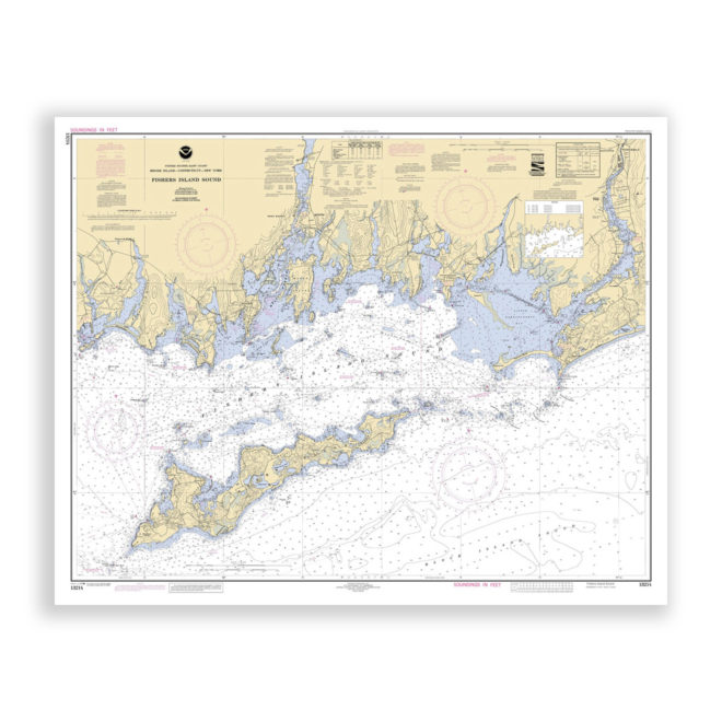 Fisher Island Sound, New York Nautical Chart Reproduction