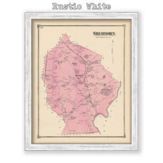 Sherborn, Massachusetts Antique Map Reproduction