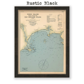 Old Orchard Beach and Wood Island, Maine Antique Nautical Chart Reproductional