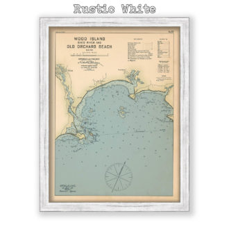 Old Orchard Beach and Wood Island, Maine Antique Nautical Chart Reproductional