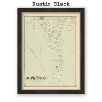 Hopkington Village - South, Massachusetts Antique Map Reproduction