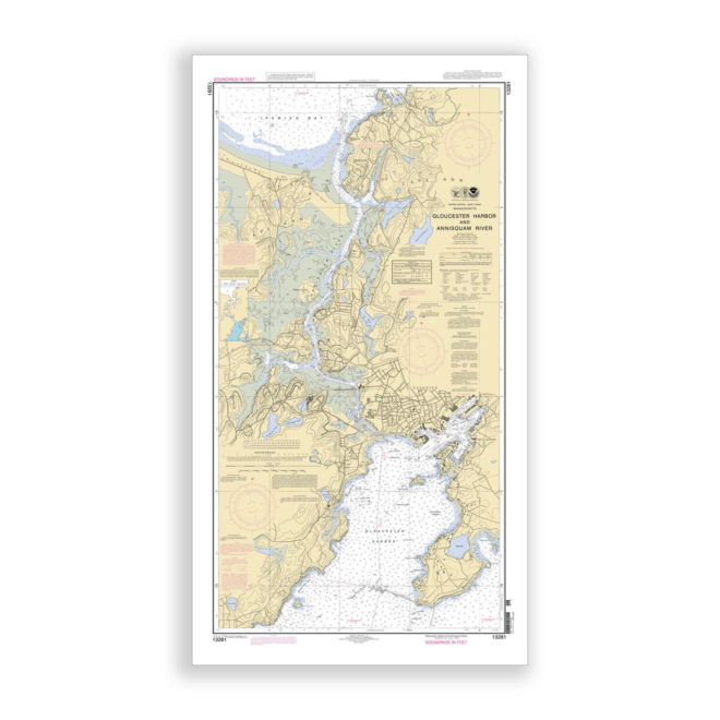 Gloucester Harbor and Annisquam River, Massachusetts Nautical Chart Reproduction