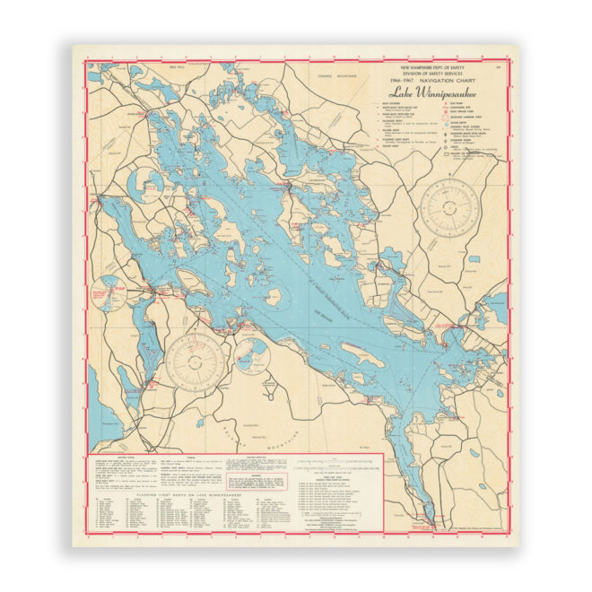 Lake Winnepesaukee Navigation Chart Reproduction