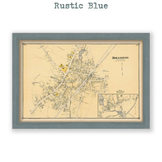 Holliston Village, Massachusetts Antique Map Reproduction