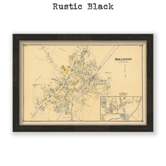 Holliston Village, Massachusetts Antique Map Reproduction