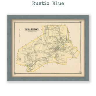 Holliston, Massachusetts Antique Map Reproduction