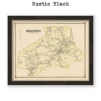 Holliston, Massachusetts Antique Map Reproduction