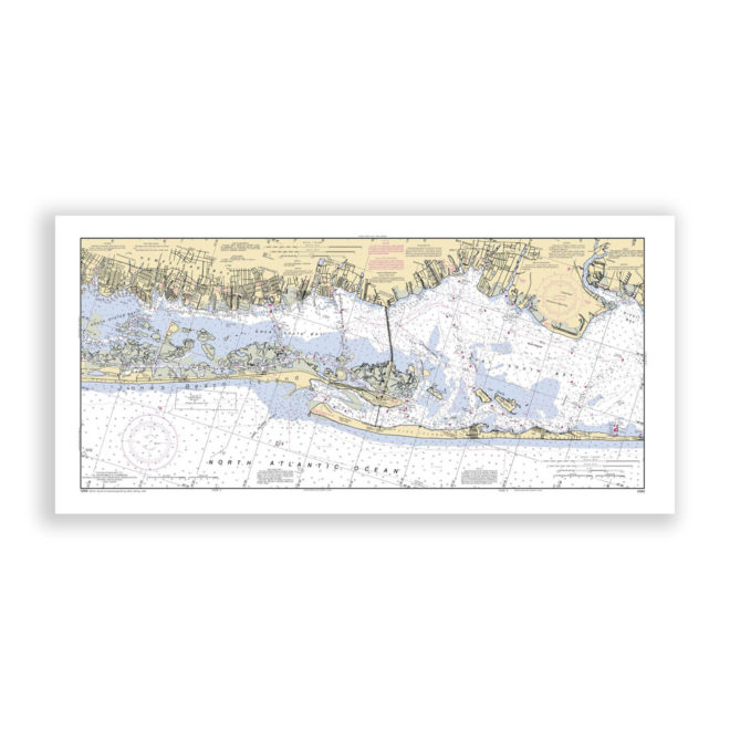 Fire Island, New York Nautical Chart ReproductionNautical Chart Reproduction