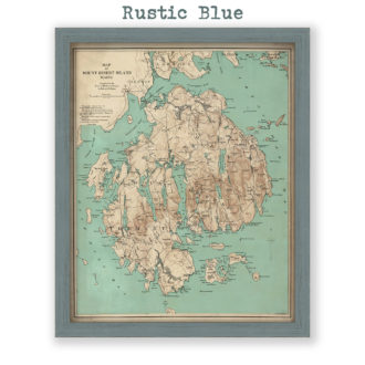 MOUNT DESERT ISLAND, MAINE Antique Map Reproduction