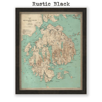 MOUNT DESERT ISLAND, MAINE Antique Map Reproduction