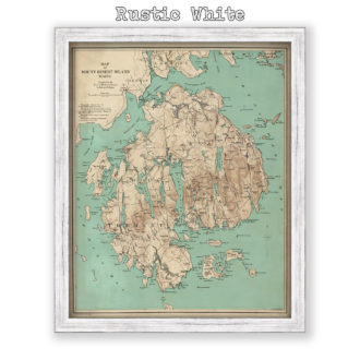 MOUNT DESERT ISLAND, MAINE Antique Map Reproduction