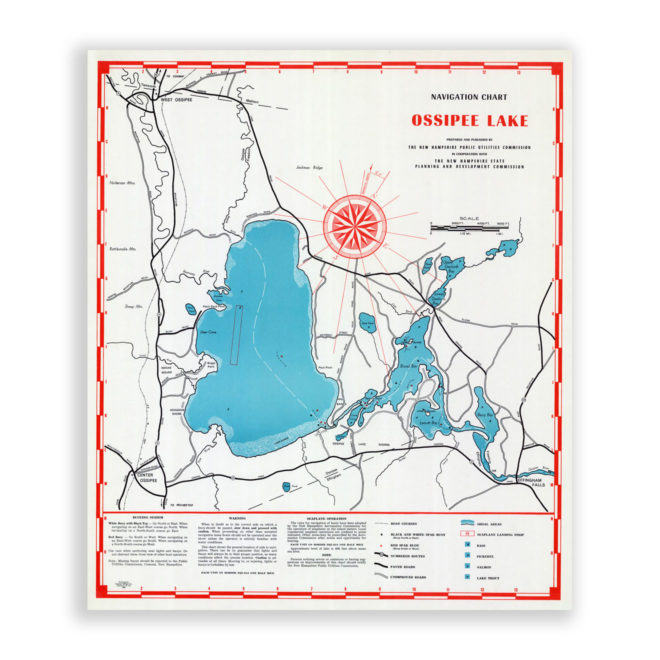 Ossipee Lake, New Hampshire Old Nautical Chart Reproduction