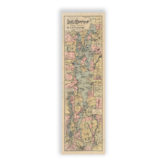 Lake Champlain Antique Map Reproduction