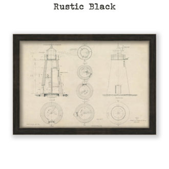 Havre de Grace Lighthouse, Maryland Antique Architectural Plan Reproduction