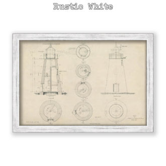 Havre de Grace Lighthouse, Maryland Antique Architectural Plan Reproduction