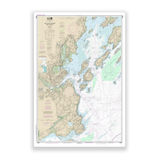 Portland Harbor, Maine Nautical Chart Reproduction