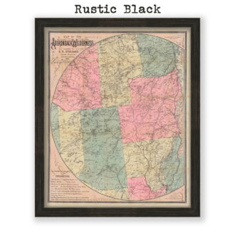 Adirondack Widerness, New York Antique Map Reproduction