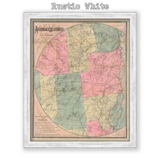 Adirondack Widerness, New York Antique Map Reproduction