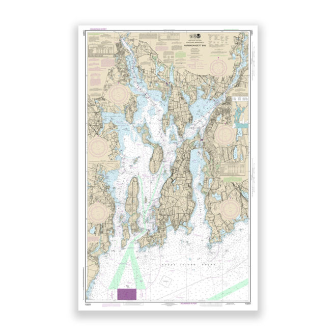 Narragansett Bay, Rhode Island Nautical Chart Reproduction