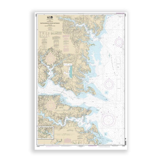 Rappahannock River - Chesapeake Bay, Virginia Nautical Chart Reproduction