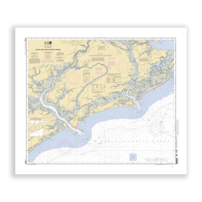 Stono and North Edisto Rivers, South Carolinia Nautical Chart Reproduction