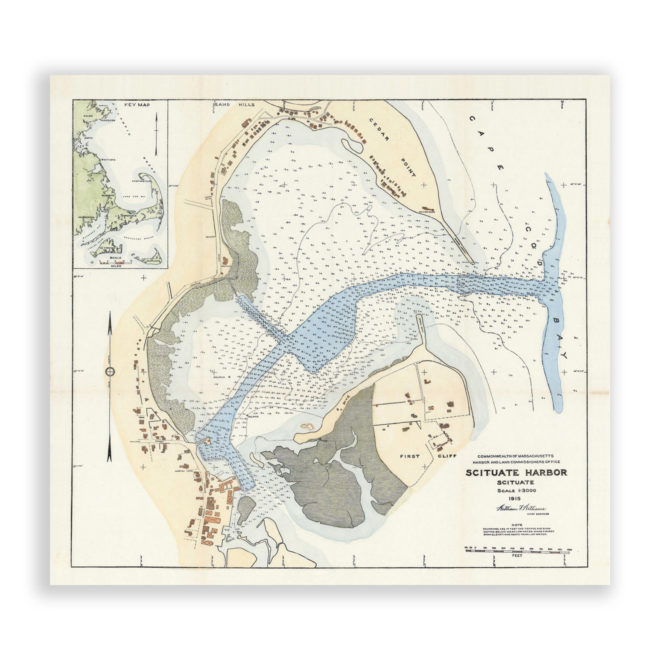 Scituate Harbor, Massachusetts Antique Nautical Chart Reproductional