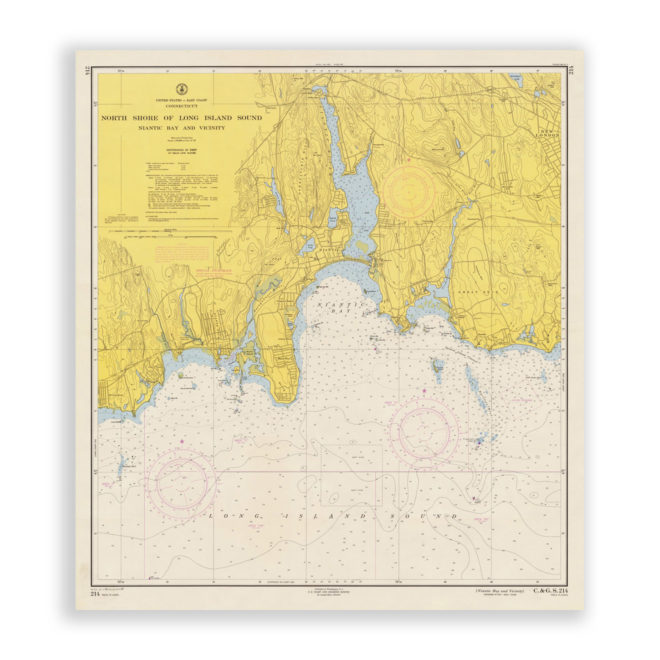 Niantic and Old Lyme, Connecticut Antiique Nautical Chart Reproduction