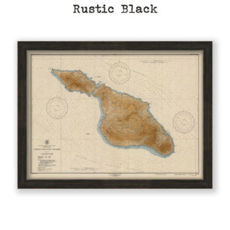 Santa Catalina Island, California Antique Nautical Chart Reproduction