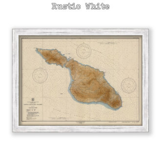 Santa Catalina Island, California Antique Nautical Chart Reproduction