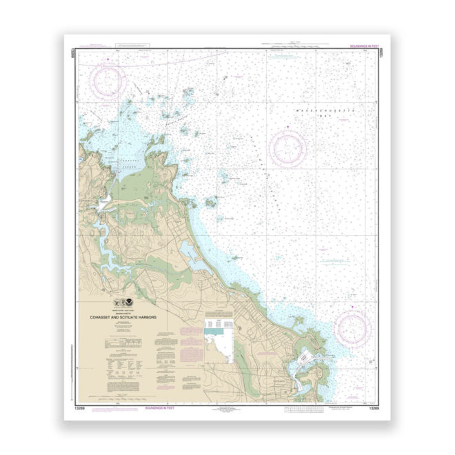 Cohasset and Scituate Harbors, Massachusetts Nautical Chart Reproduction