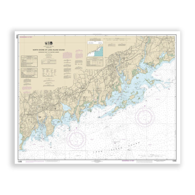 North Shore of Long Island Sound Nautical Chart Reproduction