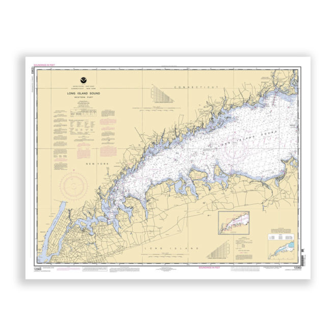 Long Island Western Part Nautical Chart Reproduction