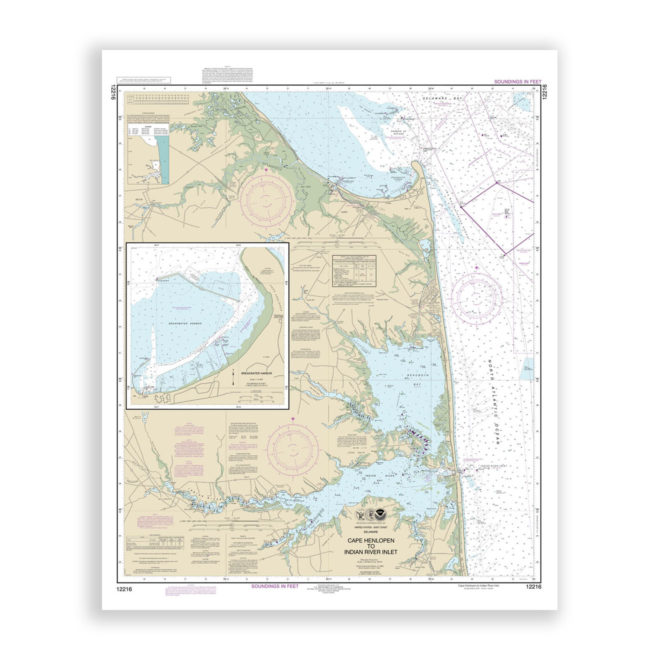 Rehoboth Beach, Delaware Nautical Chart Reproduction