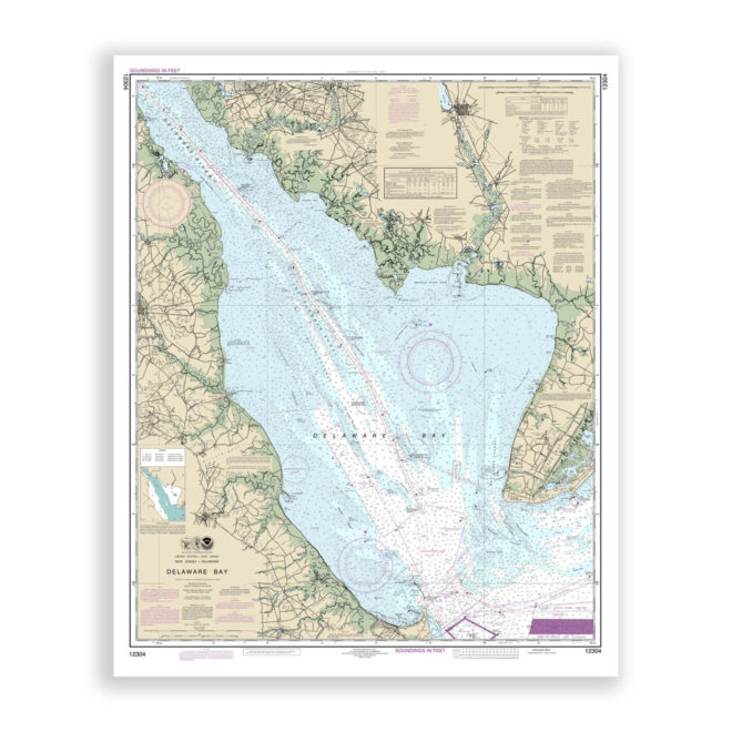 Delaware Bay Nautical Chart Reproduction