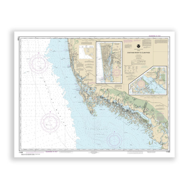 NAPLES and MARCO ISLAND, Florida Nautical Chart Reproduction