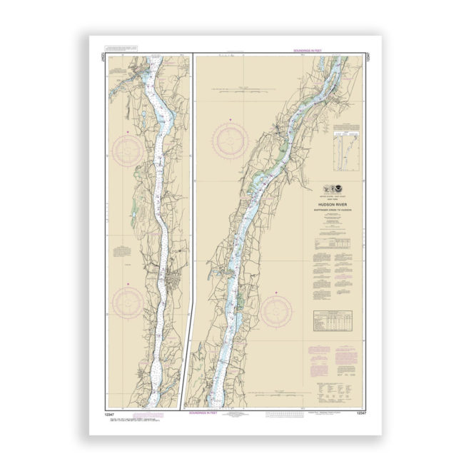 Hudson River - Wappinger, New York Nautical Chart Reproduction