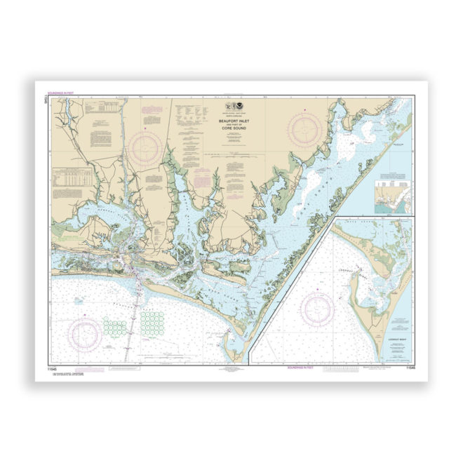 Beaufort Inlet, North Carolina Nautical Chart Reproduction