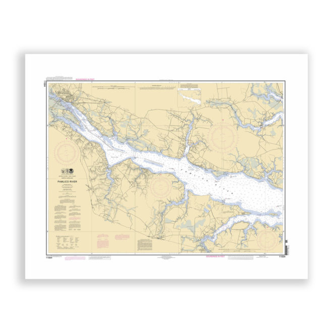 Pamlico River, North Carolina Nautical Chart Reproduction