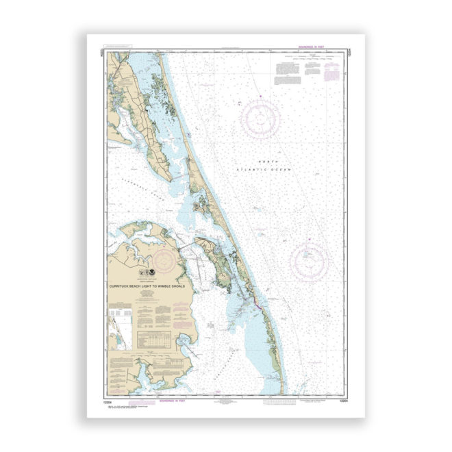 Outer Banks, North Carolina Nautical Chart Reproduction