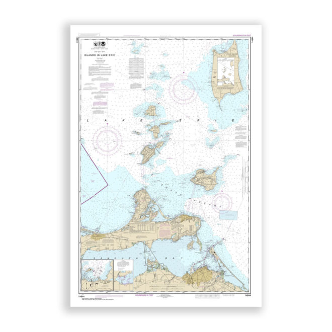 Islands in Lake Erie, Ohio Nautical Chart Reproduction