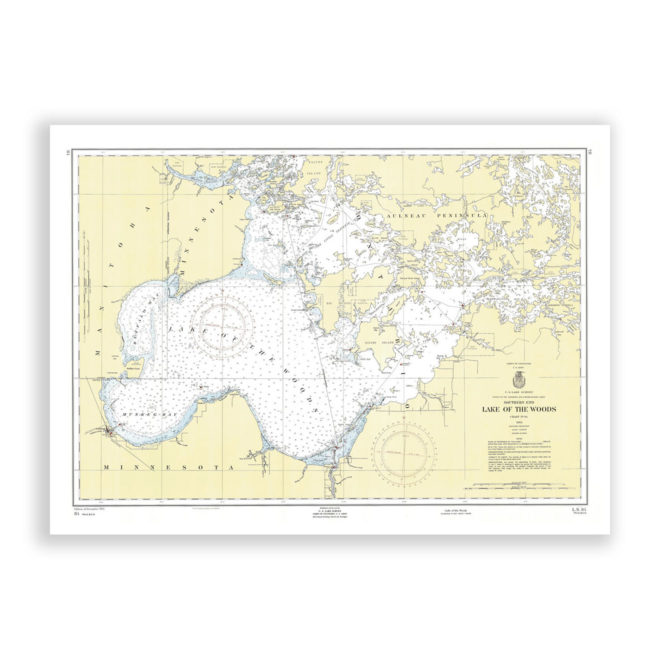 Lake of the Woods, Minnesota Nautical Chart Reproduction