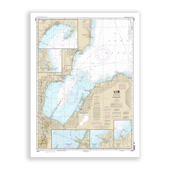 Saginaw Bay, Michigan Nautical Chart Reproduction